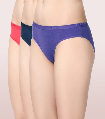 Low Waist Bikini Cotton Panty - Pack Of 3- Colors And Print May Vary