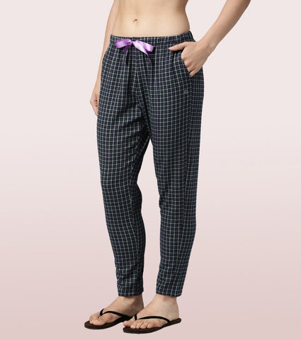 Lazy Pant | Pull-On Flannel Pants With Satin Adjustable Waist Drawstring & Pockets
