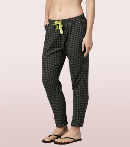 Lazy Pant | Pull-On Flannel Pants With Satin Adjustable Waist Drawstring & Pockets