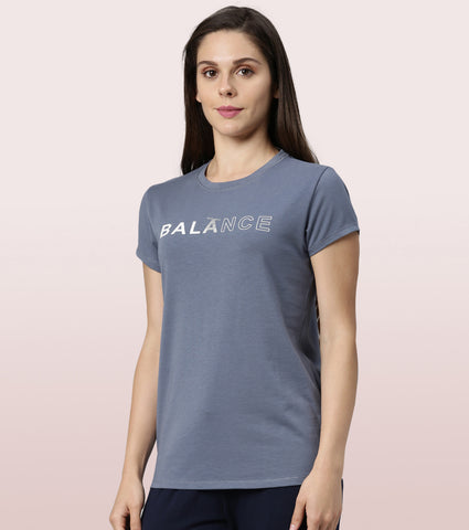 Basic Crew Tee – Graphic Print | Short Sleeve Crew Neck Stretch Cotton Tee