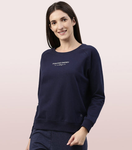 Basic Sweat | Long Sleeve Basic Pop Over Sweatshirt With Mindful Graphic