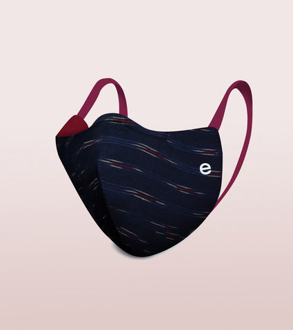 IKAT CRAFT MASK : 3-Layer Reversible Safety Mask with Cotton Comfort | >95%* Protection | Adult Mask - Pack of 2