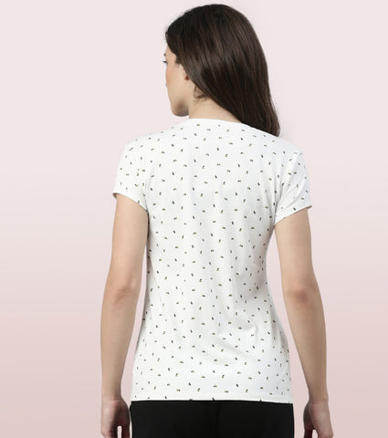 Basic Crew Tee – Printed | Short Sleeve Crew Neck Stretch Cotton Tee