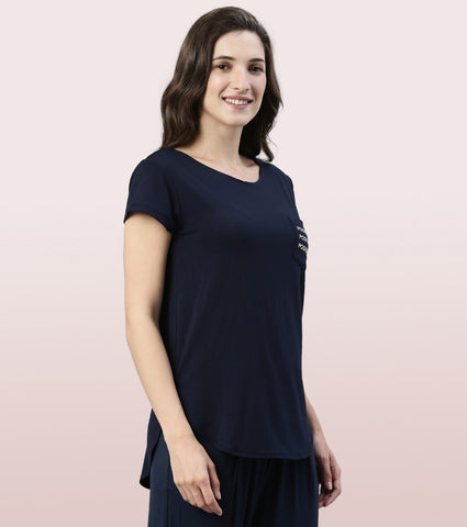 Home Lounge Tee | Soft & Drapey Graphic Printed Lounge Tee