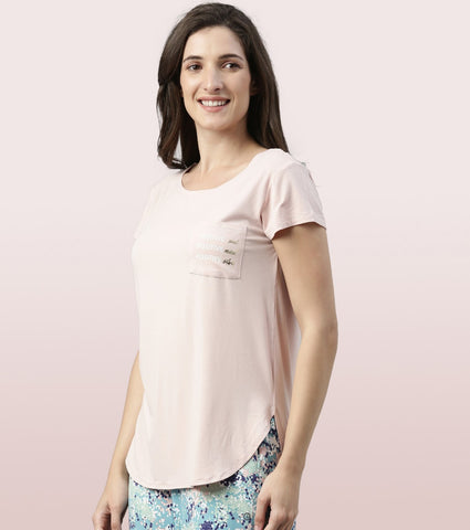 Home Lounge Tee | Soft & Drapey Graphic Printed Lounge Tee