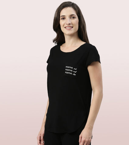 Home Lounge Tee | Soft & Drapey Graphic Printed Lounge Tee