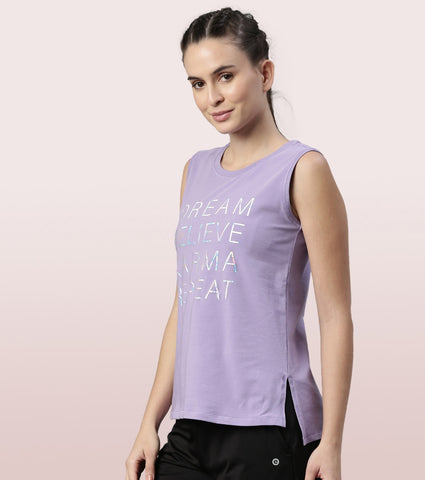 Stay Cool Tank | Crew Neck Anti-odour Stretch Cotton Muscle Tank With Graphic Print