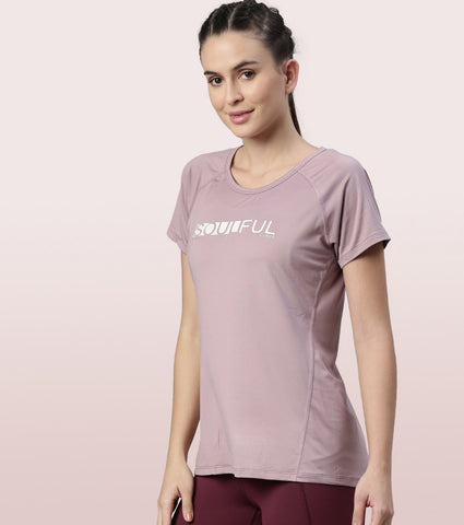 Basic Active Tee | Raglan Sleeve Scoop Neck Dry Fit Graphic Tee