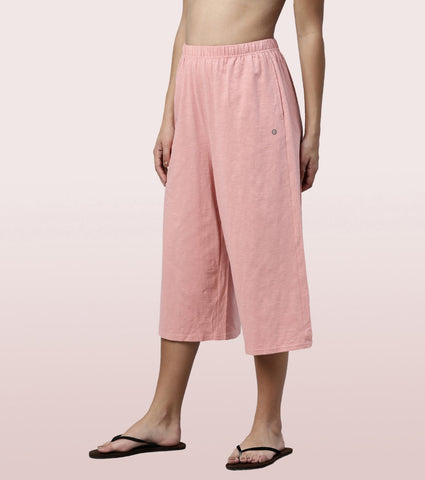 Basic Culotte | Cotton Slub High Rise Basic Culotte