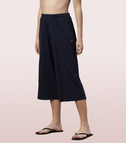 Basic Culotte | Cotton Slub High Rise Basic Culotte