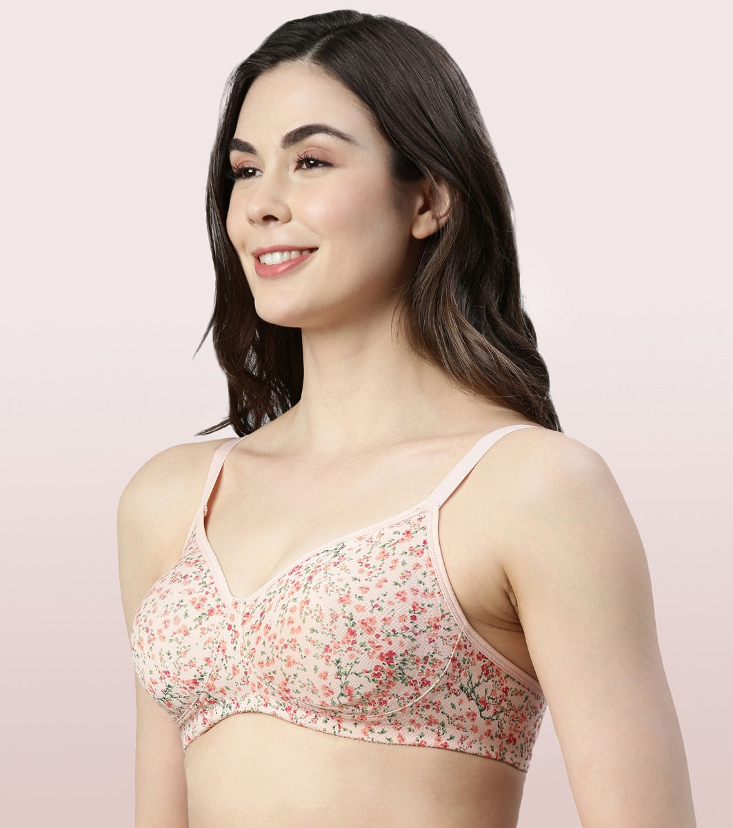 Enamor Everyday Side Support Shaper Stretch Cotton Bra For Women - High Coverage, Non-Padded, Non-Wired Bra | A042 | Revello Print