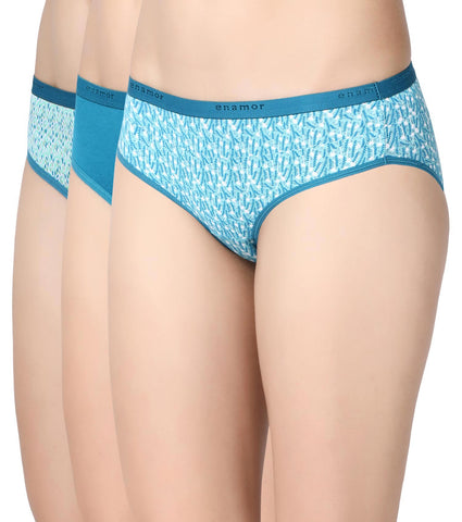 Hipster Panty | Full Coverage & Mid Waist -Pack Of 3-Colors And Print May Vary