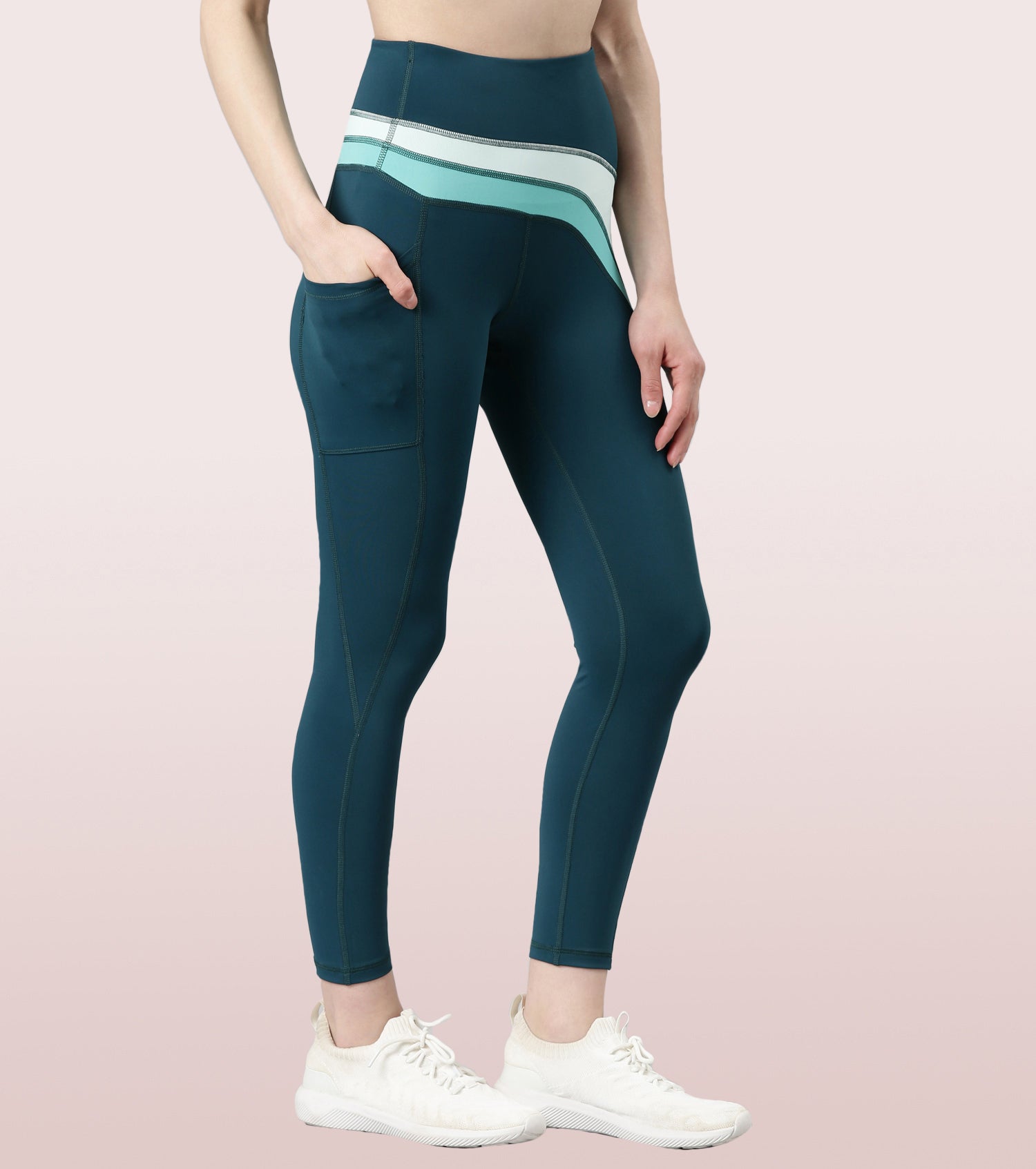 LNDR Leggings Womens M/L Blue High Waist Stretch Fitness 3103