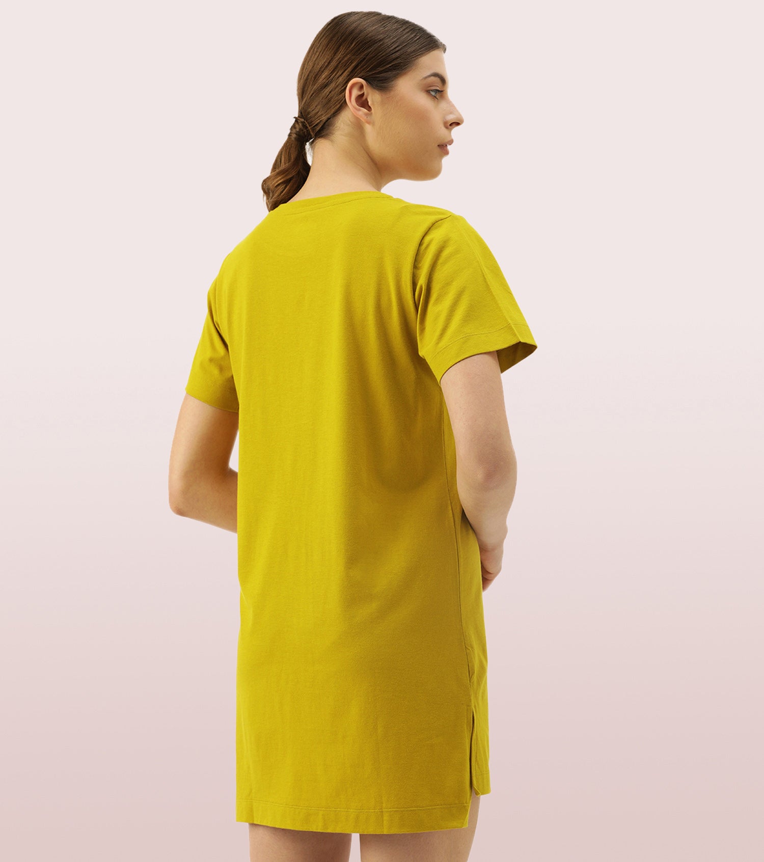 Tunic Tee – Solid | Short Sleeve Tunic Tee With Side Slit & Mindful Graphic