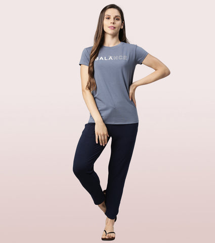 Basic Crew Tee – Graphic Print | Short Sleeve Crew Neck Stretch Cotton Tee