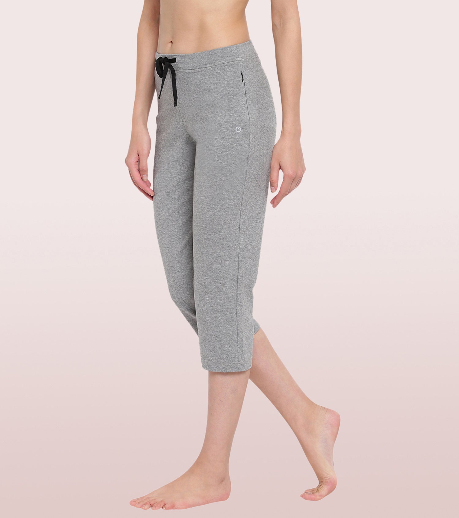 Jockey Grey Melange Printed Capri Pants for Women1300LGMPR