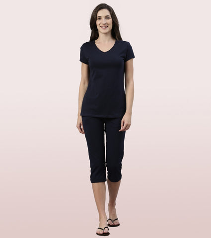 Basic ‘V’ Tee | Short Sleeve ‘V’ Neck Basic Stretch Cotton Tee