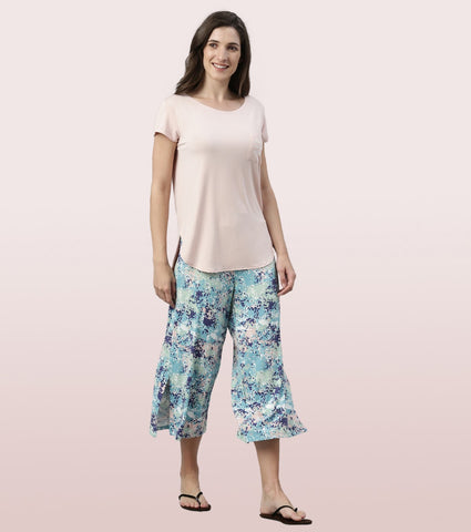 Home Lounge Tee | Soft & Drapey Graphic Printed Lounge Tee