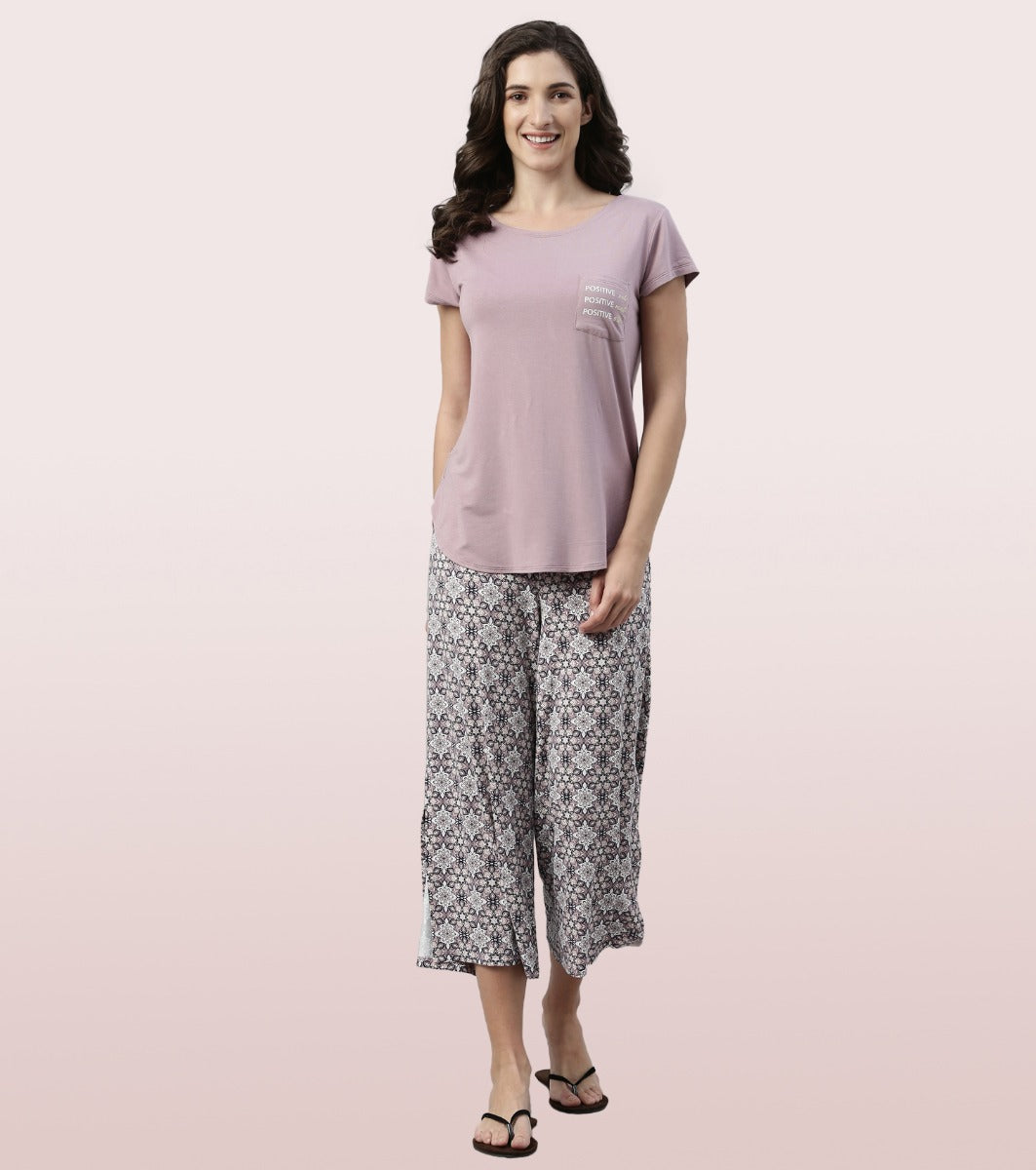 Home Lounge Tee | Soft & Drapey Graphic Printed Lounge Tee