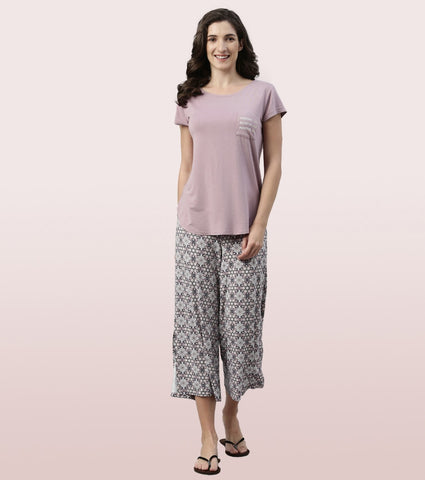 Home Lounge Tee | Soft & Drapey Graphic Printed Lounge Tee