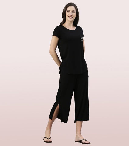 Home Lounge Tee | Soft & Drapey Graphic Printed Lounge Tee