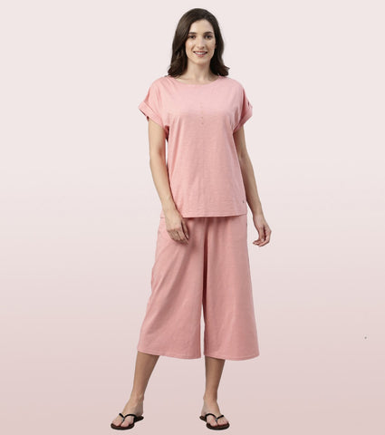 Basic Culotte | Cotton Slub High Rise Basic Culotte