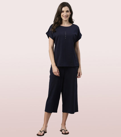 Basic Culotte | Cotton Slub High Rise Basic Culotte