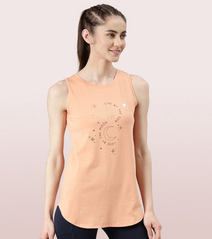 Athleisure- A307
ACTIVE COTTON TANK | ANTI ODOUR COTTON GRAPHIC HIP COVERING LONG LENGTH TANK
RELAXED FIT | LONG LENGTH