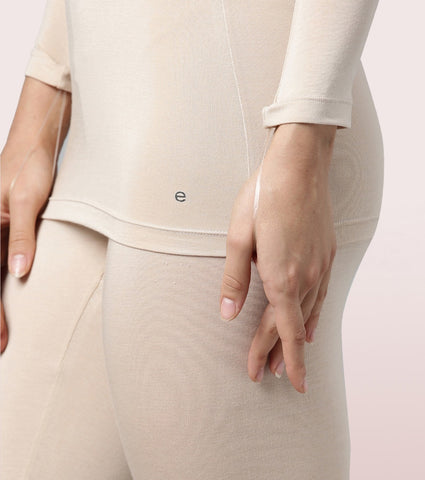 Thermals V-Neck 3/4th Sleeve Top With Sweat Wicking And Antimicrobial Finish