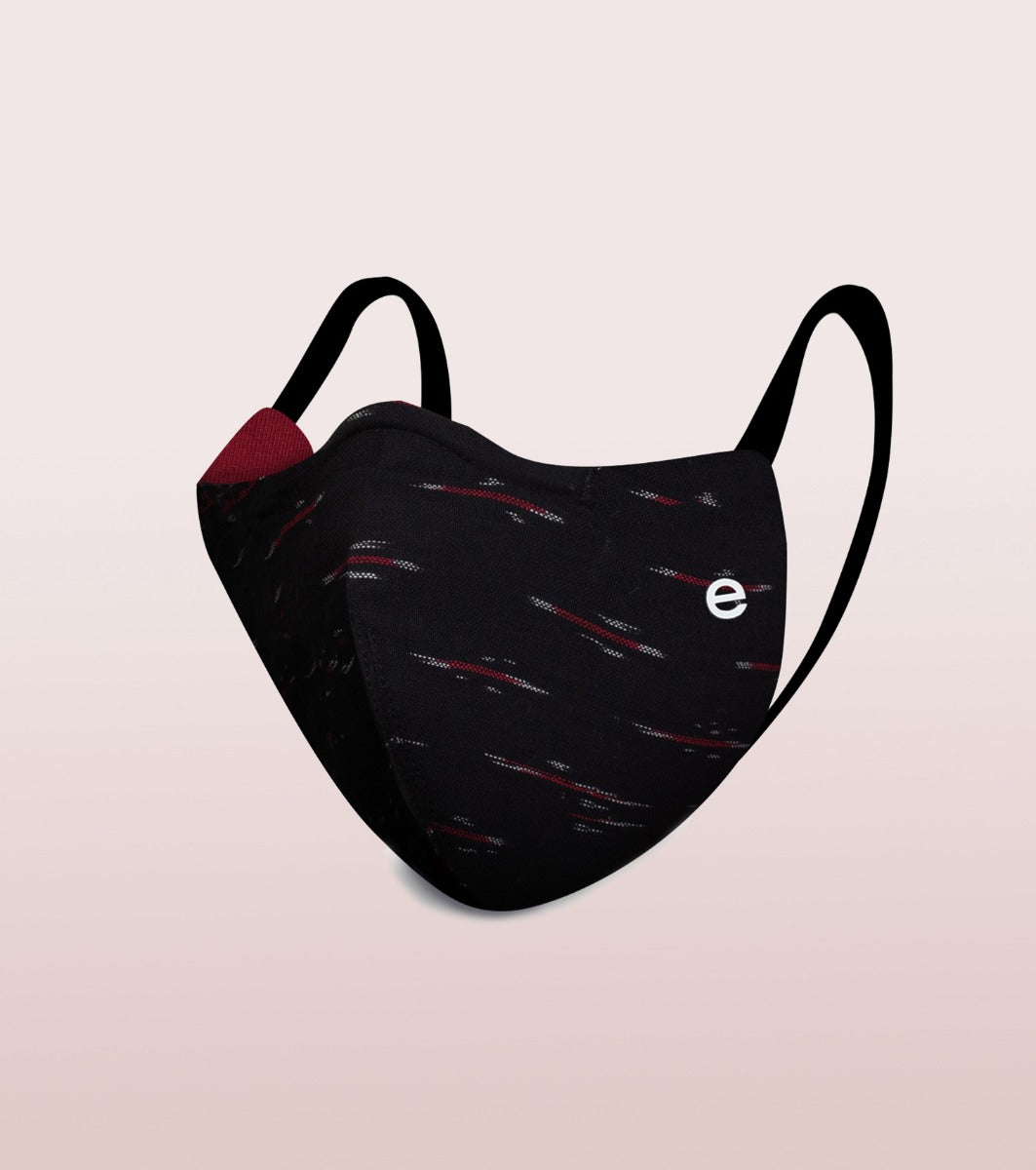 IKAT CRAFT MASK : 3-Layer Reversible Safety Mask with Cotton Comfort | >95%* Protection | Adult Mask - Pack of 2