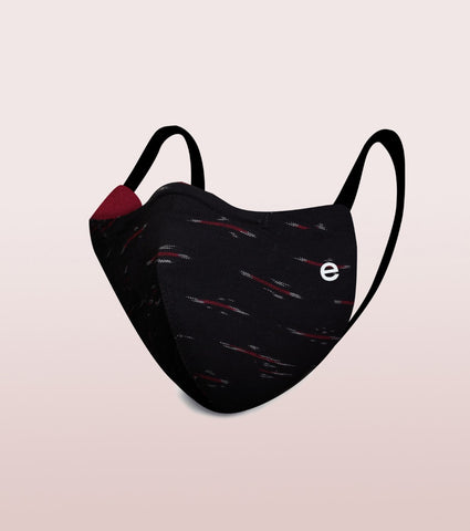 IKAT CRAFT MASK : 3-Layer Reversible Safety Mask with Cotton Comfort | >95%* Protection | Adult Mask - Pack of 2