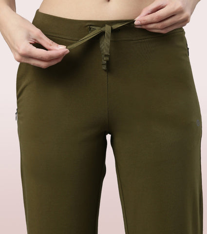 Lounge Pants | Basic Straight Leg Pants With Adjustable Drawstring And Zipper Pockets