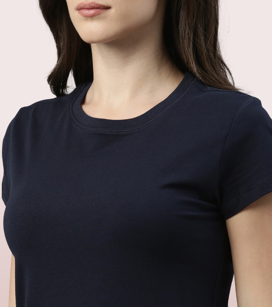 Basic Crew Tee – Solid | Short Sleeve Crew Neck Stretch Cotton Tee