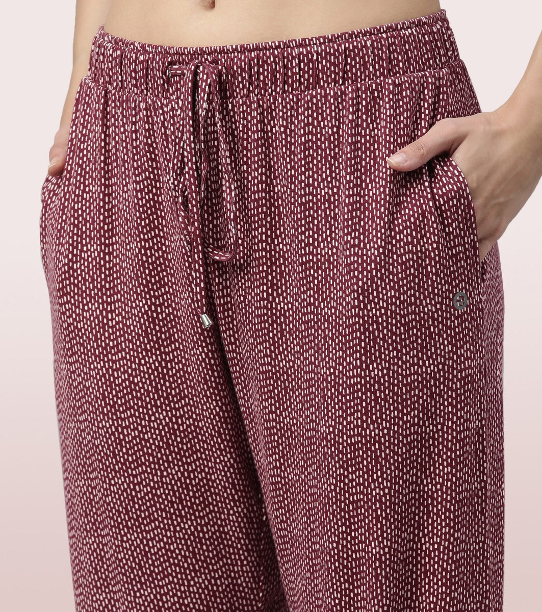 Shop-In Pants - Tapered Lounge Pants With Self Fabric Drawstring With Metal Ends