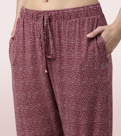 Shop-In Pants - Tapered Lounge Pants With Self Fabric Drawstring With Metal Ends