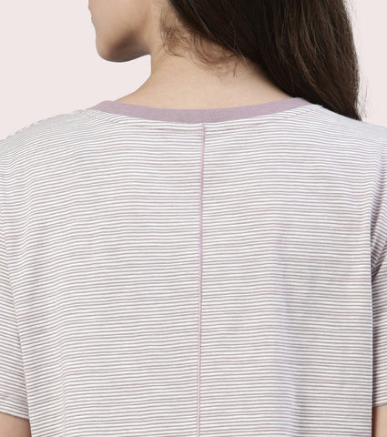 Basic Dress | Cotton Slounge Mini Dress With Chest Graphic