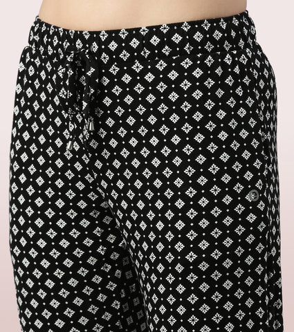 Shop-In Pants - Tapered Lounge Pants With Self Fabric Drawstring With Metal Ends
