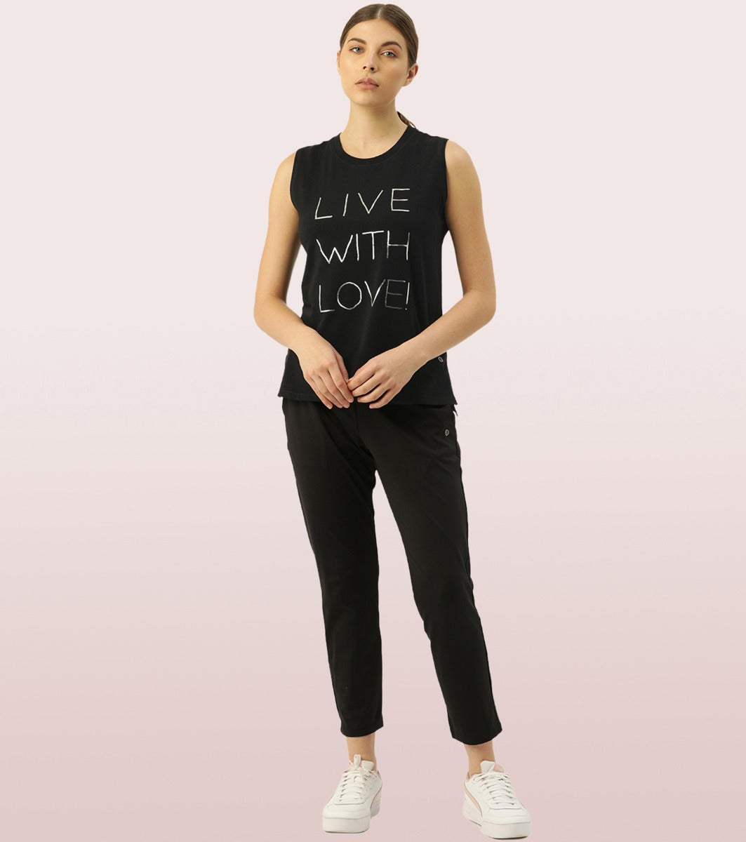 Stay Cool Tank | Crew Neck Anti-odour Stretch Cotton Muscle Tank With Graphic Print