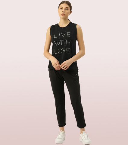 Stay Cool Tank | Crew Neck Anti-odour Stretch Cotton Muscle Tank With Graphic Print