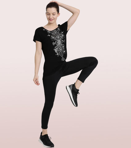 Hugged Leggings | High Waisted 7/8 Dry Fit Printed Leggings