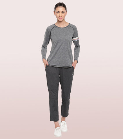 Long Sleeve Slim Active Tee | Long Sleeve Scoop Neck Raglan Slim Active Tee With Mindful Graphics