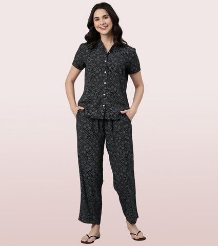 Slounge Pant | Modal Woven Printed Pull-On Pant