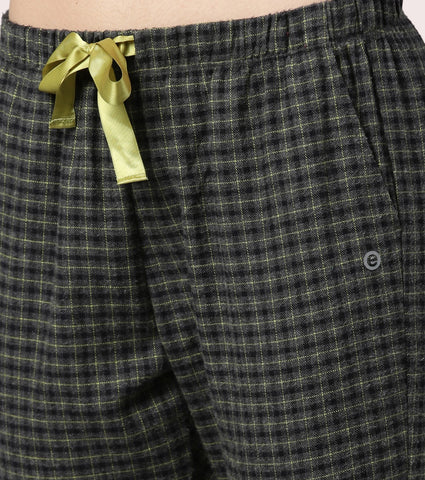 Lazy Pant | Pull-On Flannel Pants With Satin Adjustable Waist Drawstring & Pockets