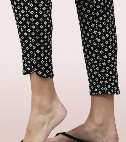 Shop-In Pants - Tapered Lounge Pants With Self Fabric Drawstring With Metal Ends