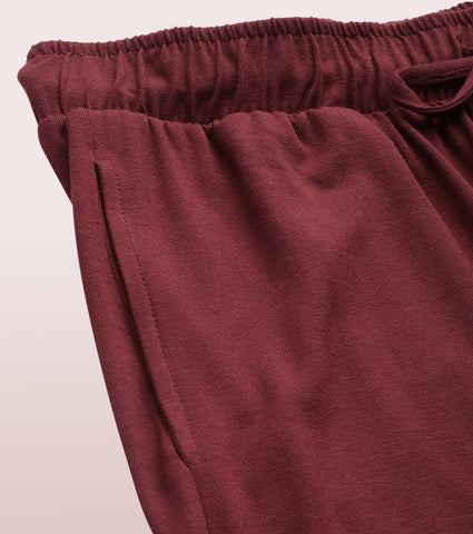 Shop-In Pants - Tapered Lounge Pants With Self Fabric Drawstring With Metal Ends