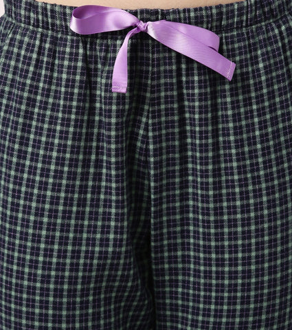 Lazy Pant | Pull-On Flannel Pants With Satin Adjustable Waist Drawstring & Pockets