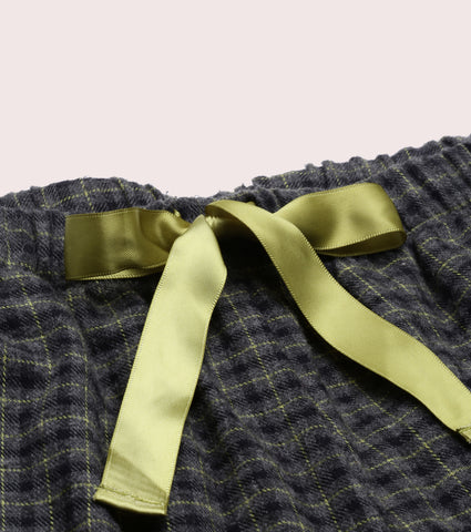 Lazy Pant | Pull-On Flannel Pants With Satin Adjustable Waist Drawstring & Pockets