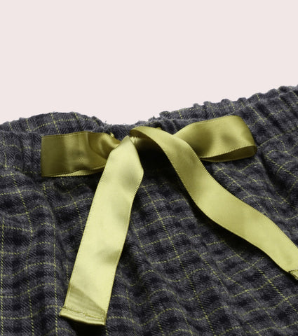 Lazy Pant | Pull-On Flannel Pants With Satin Adjustable Waist Drawstring & Pockets