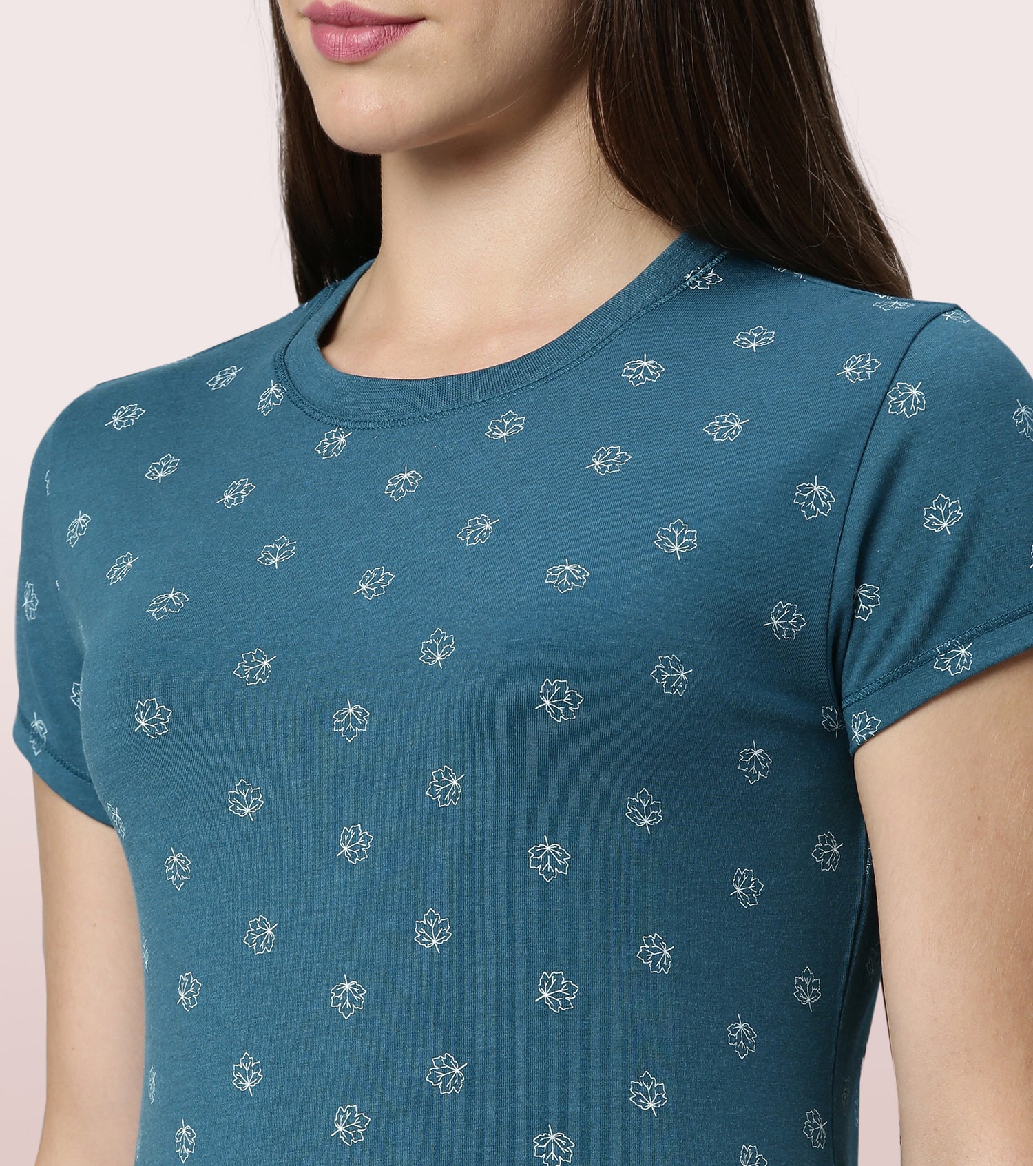 Basic Crew Tee – Printed | Short Sleeve Crew Neck Stretch Cotton Tee