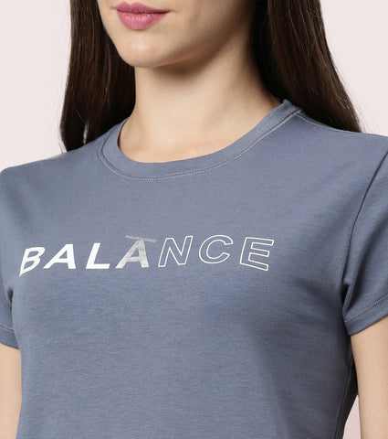 Basic Crew Tee – Graphic Print | Short Sleeve Crew Neck Stretch Cotton Tee